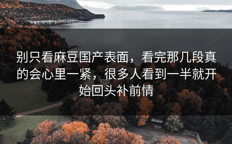 别只看麻豆国产表面，看完那几段真的会心里一紧，很多人看到一半就开始回头补前情